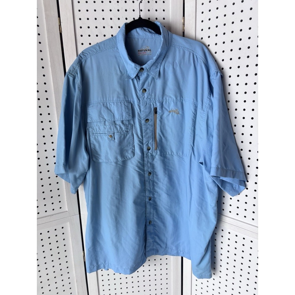 Natural Gear Short Sleeve Button Down Shirt 100% Nylon Outdoor Hiking Vented 2XL